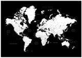 World Map Black & White