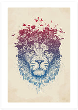 Floral Lion Poster
